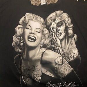 Black Graphic Tee with Artistic Design